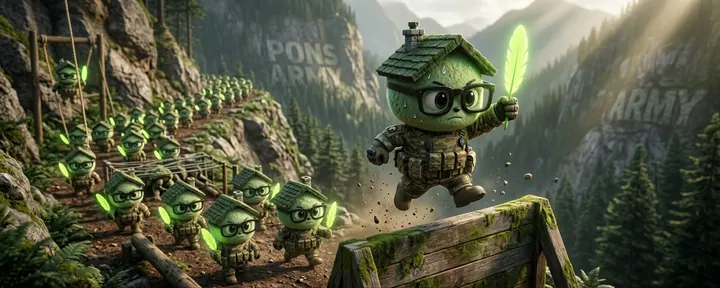 PONS ARMY recruits advancing through the mountains